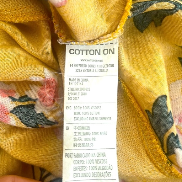 COTTON ON 🌻 Floral Wrap Dress in Yellow and Black - Picture 3 of 10